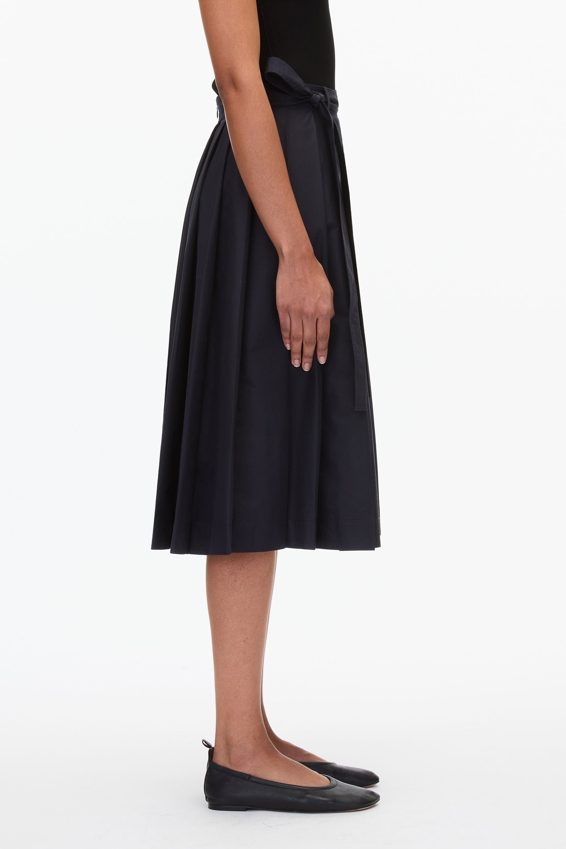 Knife Pleat Belted Skirt - 3