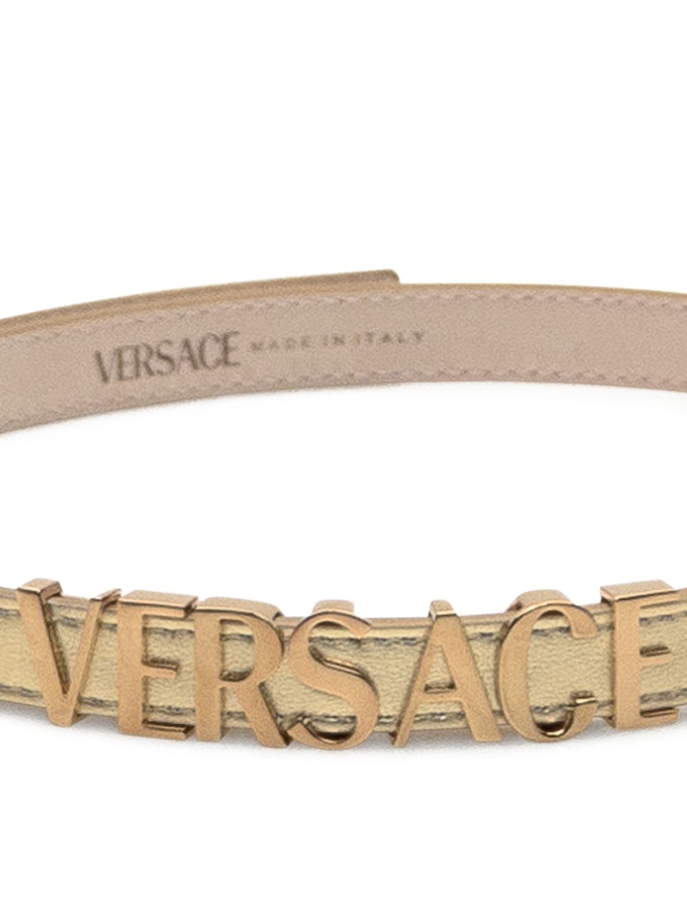 logo-plaque leather belt - 2