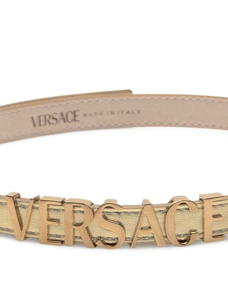 VERSACE logo-plaque leather belt outlook