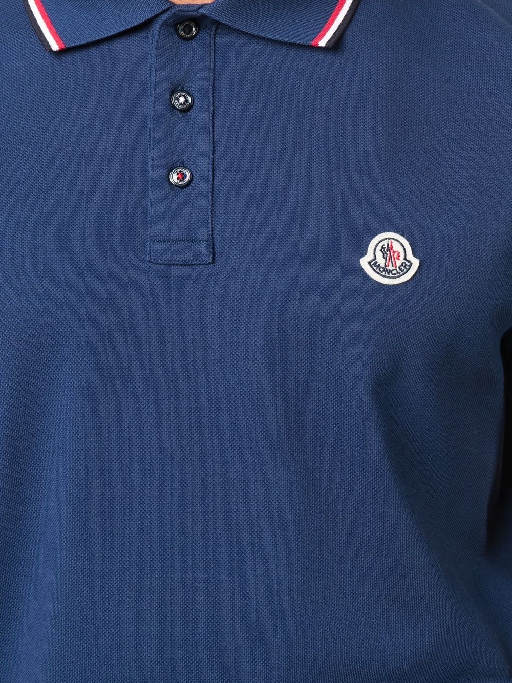 stripe-trim logo-patch polo shirt - 5