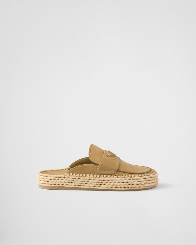 Prada Suede flatform mules outlook