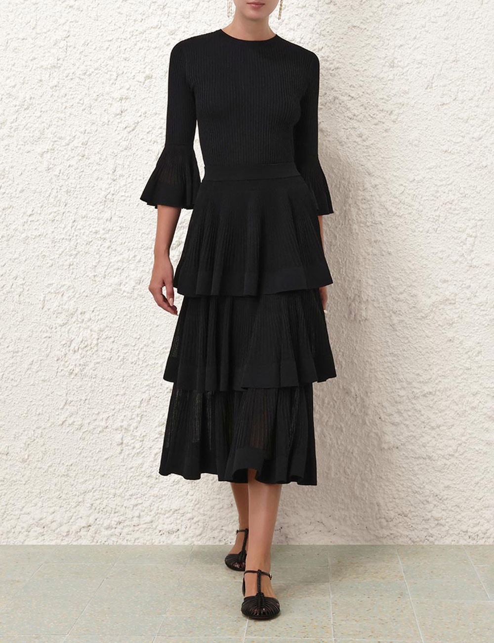 NATURA TIERED RUFFLE SKIRT - 2