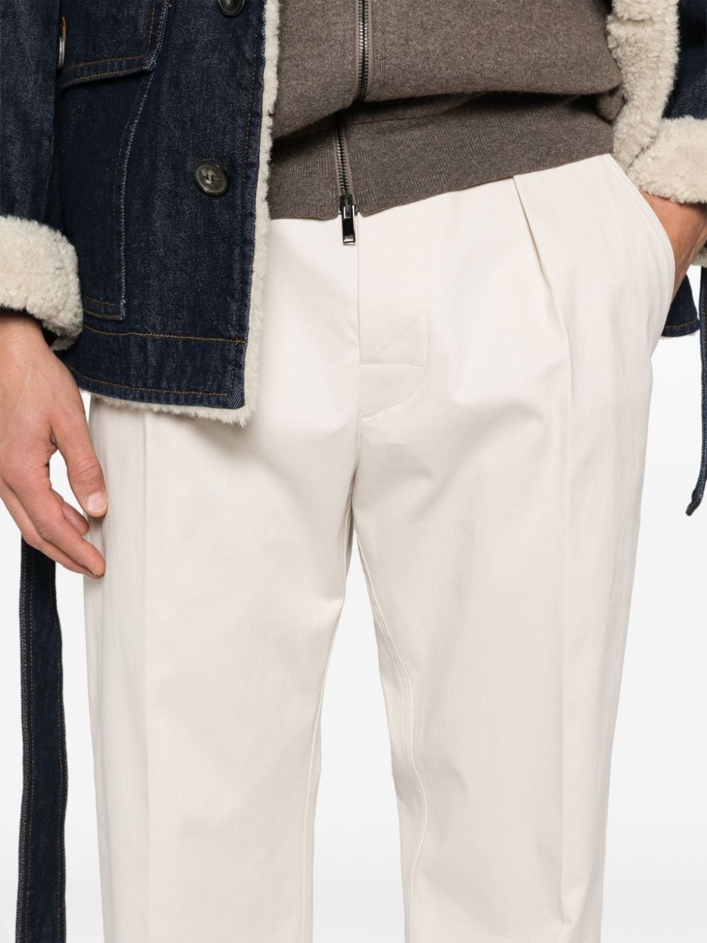 gabardine-weave trousers - 5