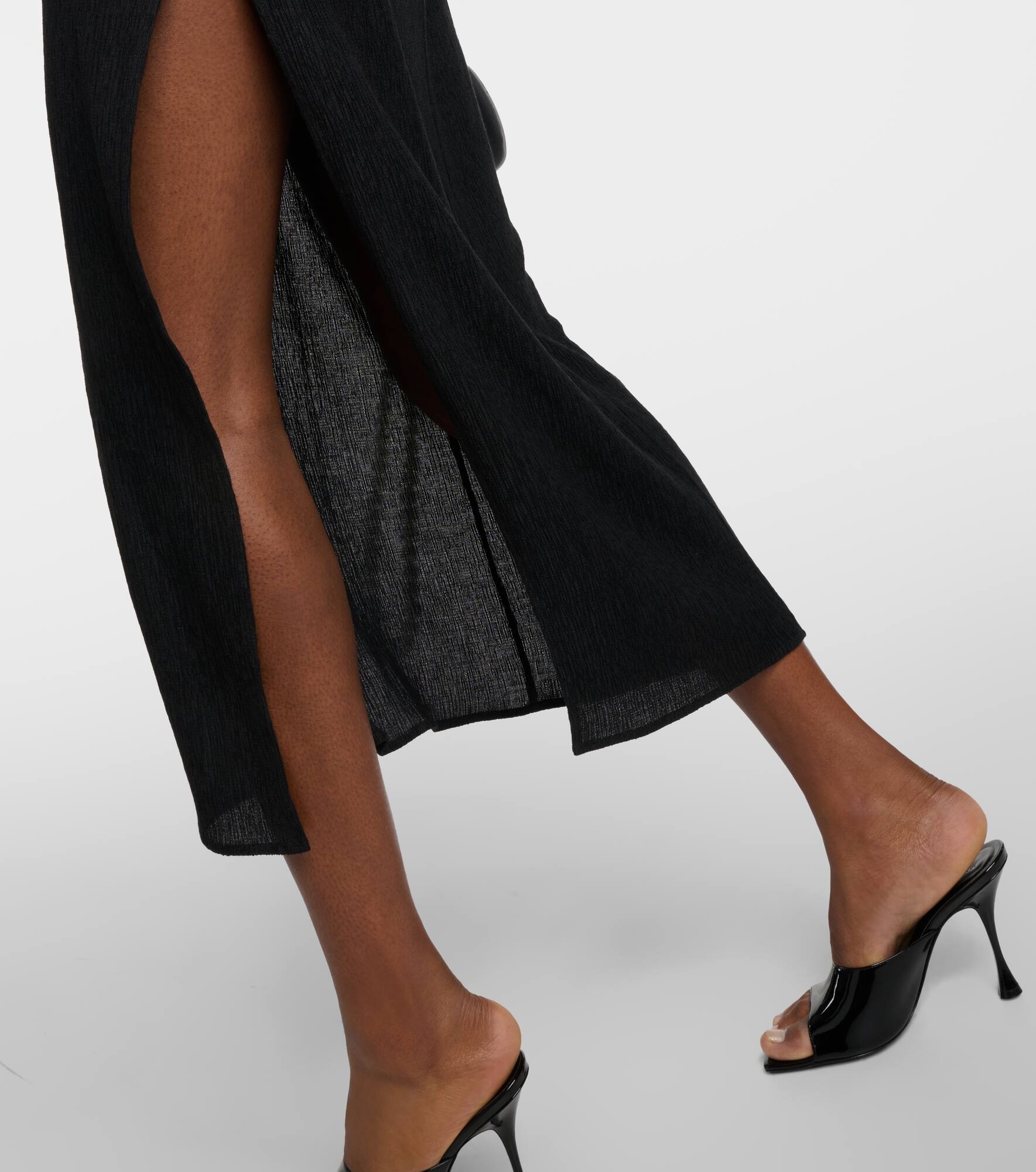 Pearl-detail halterneck midi dress - 5