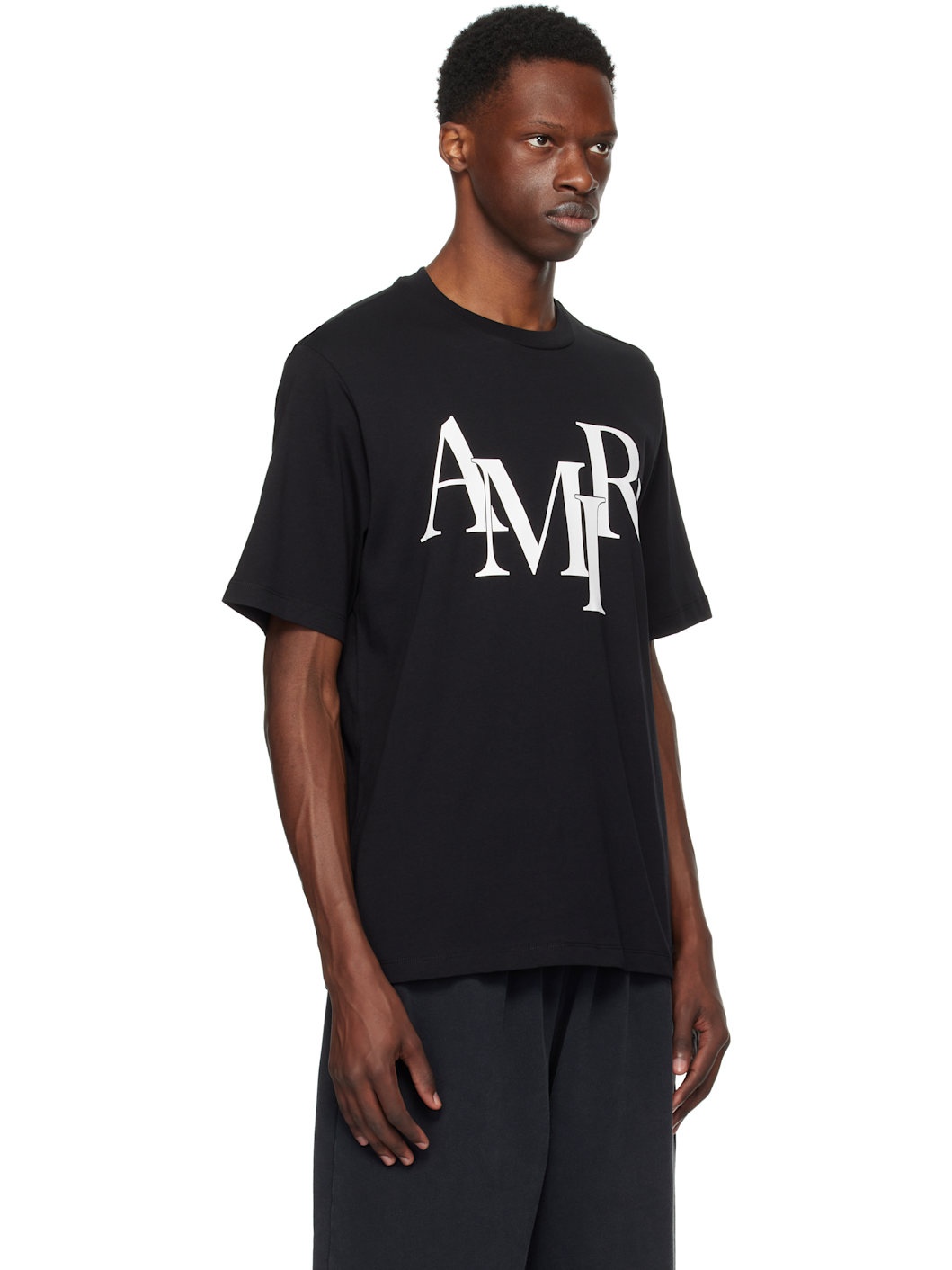 Black 'Amiri' Staggered Logo T-shirt - 2