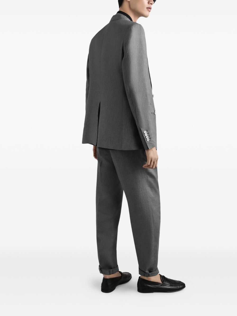 linen tapered trousers - 3