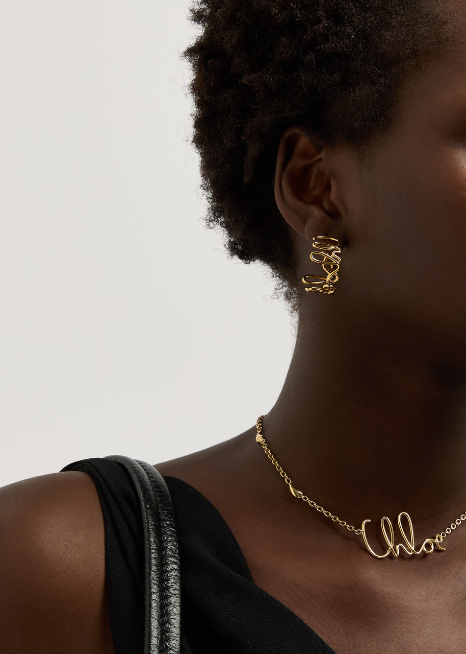 Chloe Iconic Logo Hoop Earrings - 2