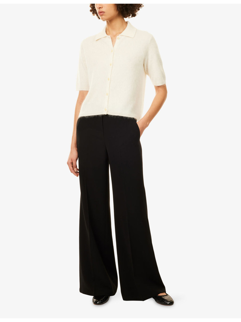 Theory Brushed-Knit Collared Cashmere Cardigan outlook