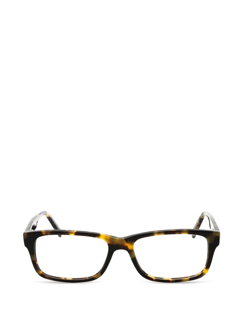 tortoiseshell-effect rectangle-frame glasses - 1