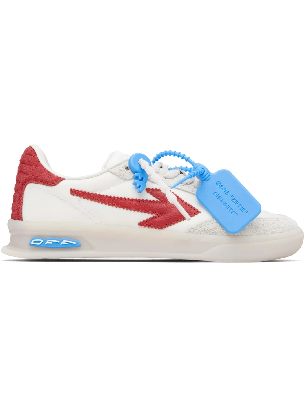 White & Red New Slim Sneakers - 1