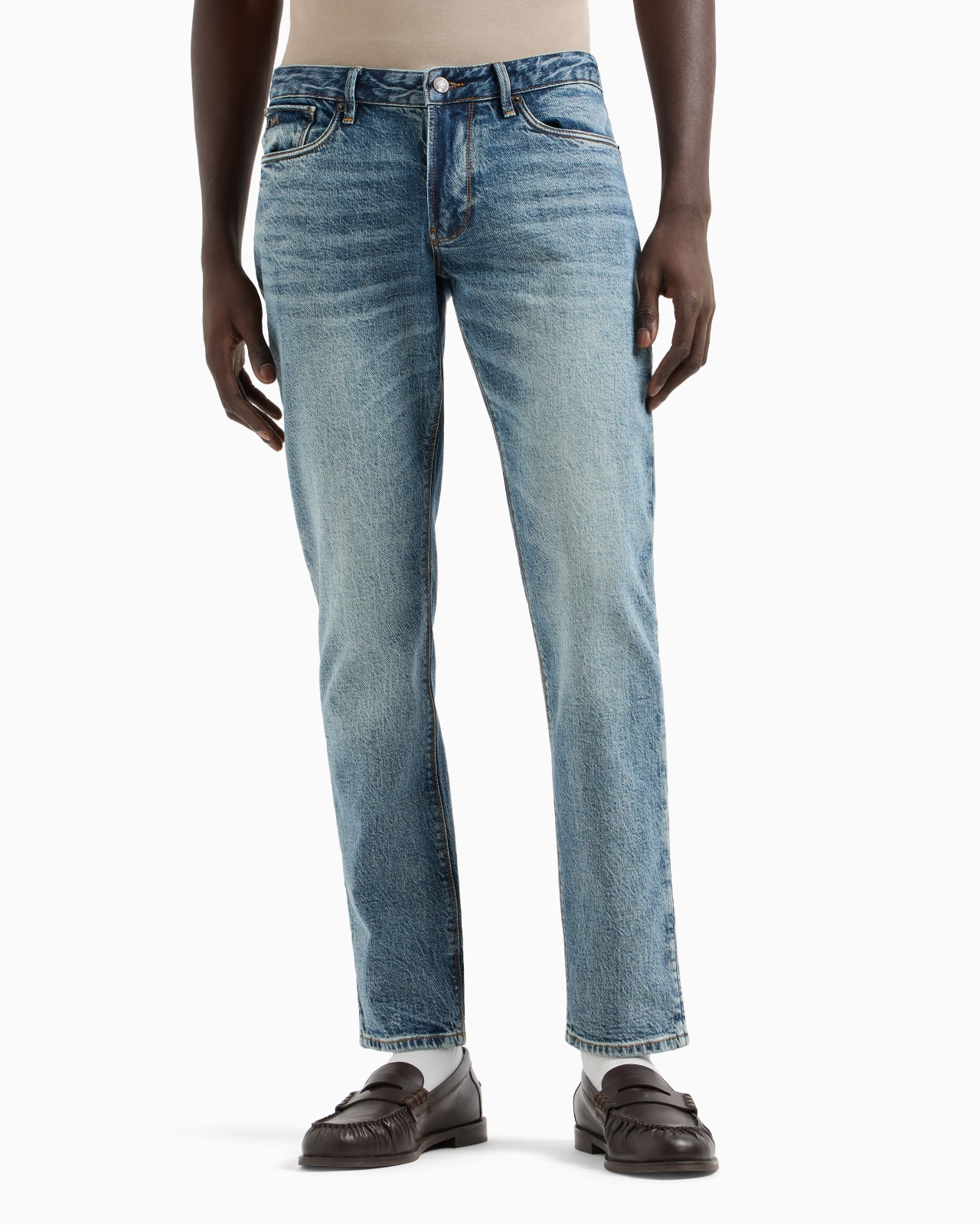 J06 SLIM-FIT, WASHED DENIM JEANS - 4