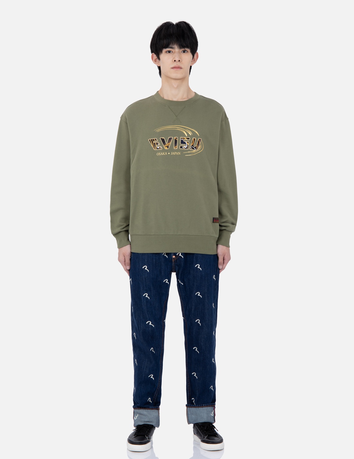ALLOVER SEAGULL EMBROIDERY SLIM-FIT DENIM JEANS #2010 - 5
