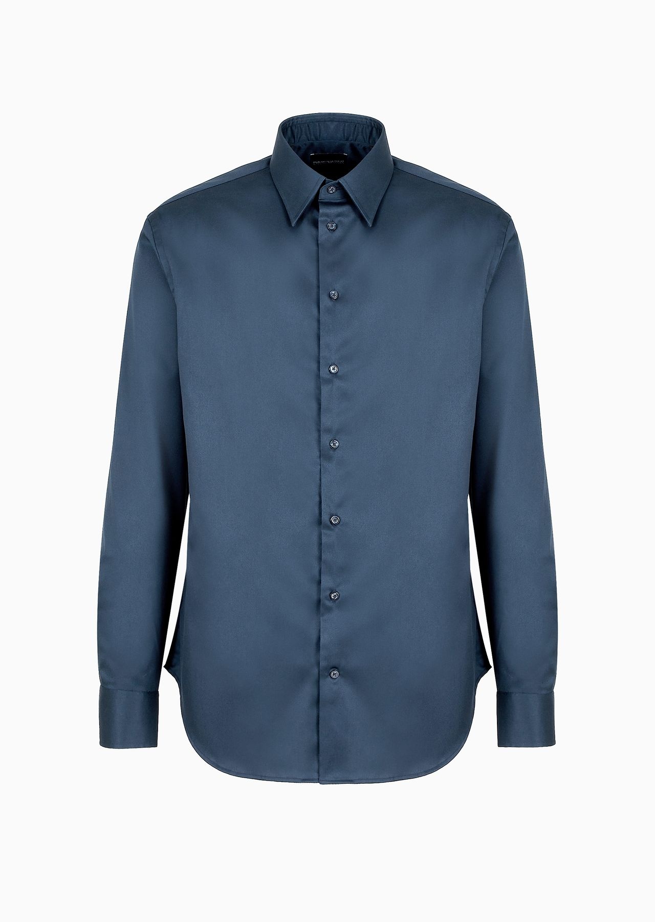 Modern-fit, stretch-cotton, non-iron shirt with a stiff collar - 1
