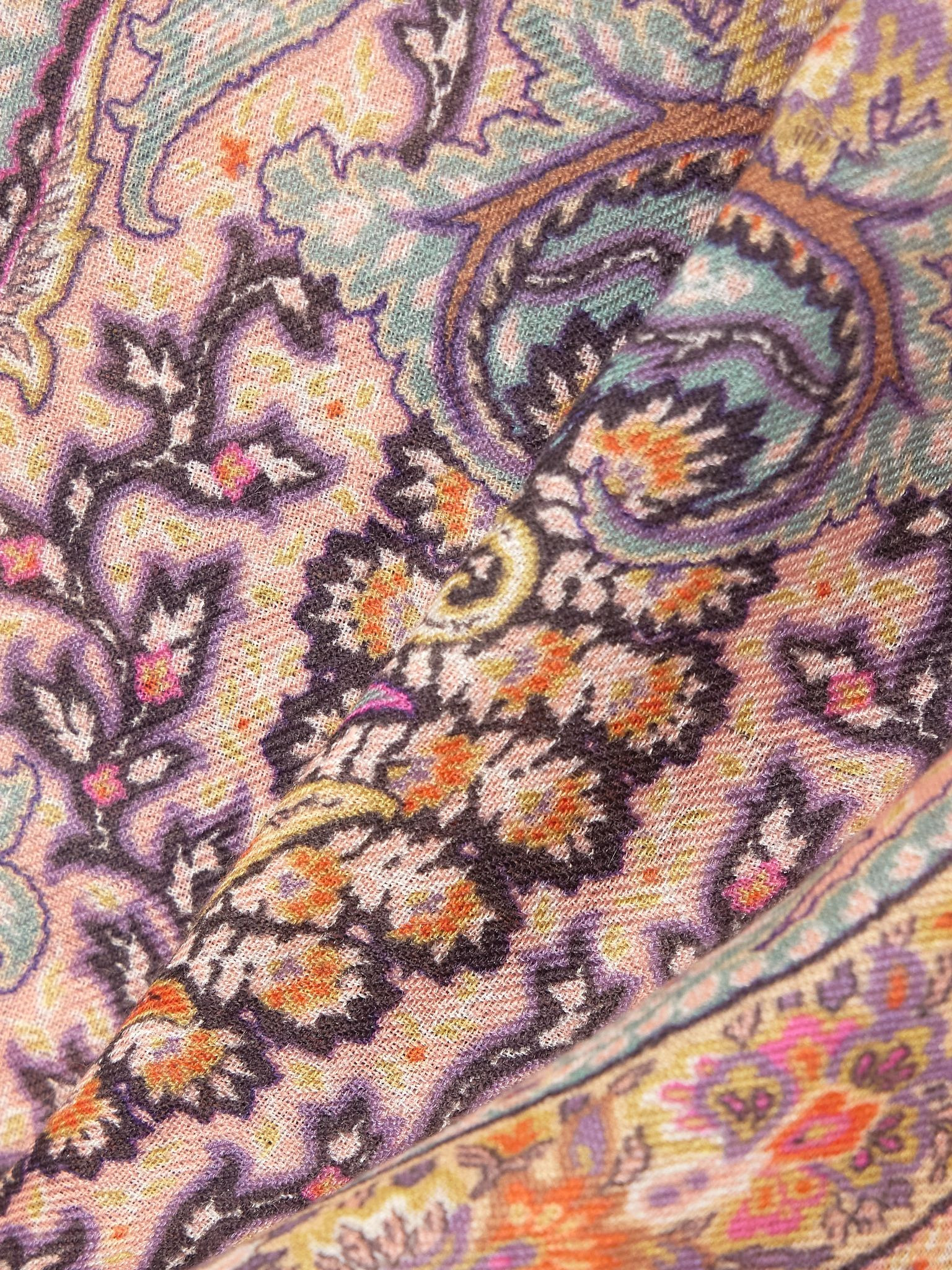Paisley-print wool, cashmere and silk-blend scarf Multi - 3