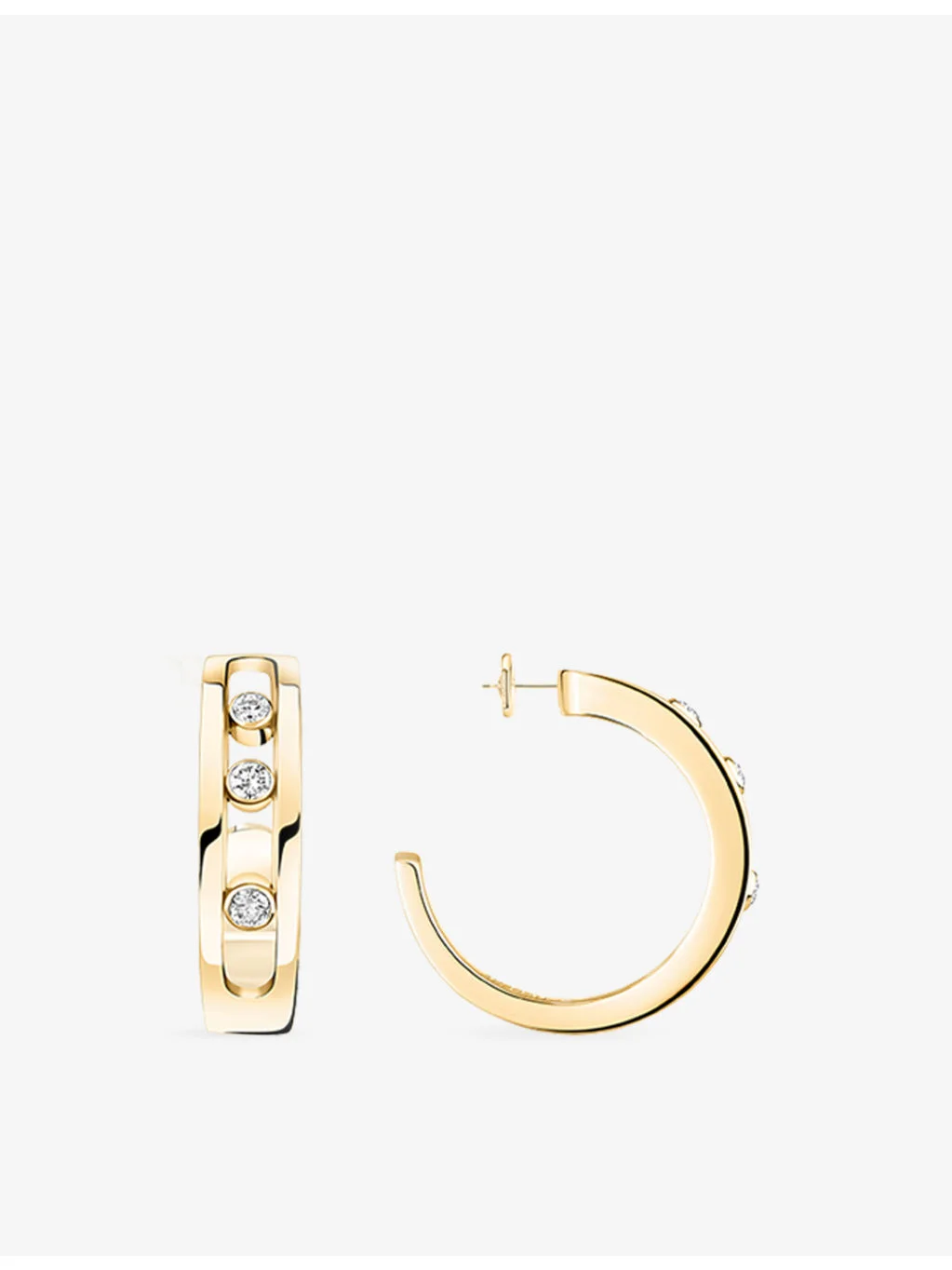 Move Classique 18ct gold and 0.09ct diamond Hoop Earrings - 1