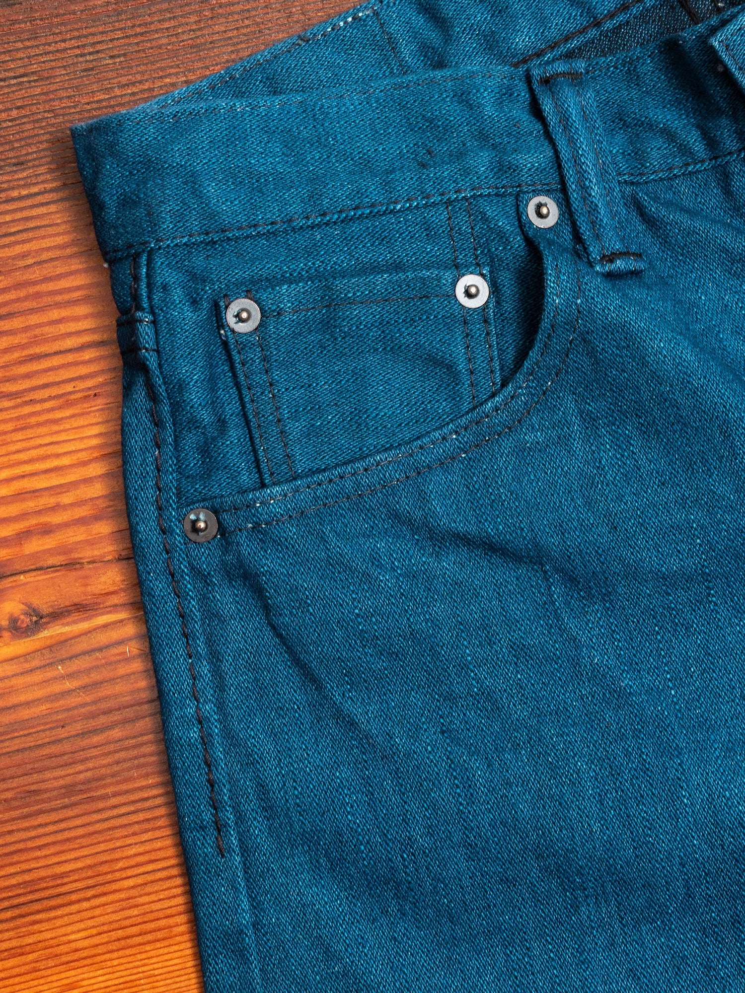 PBO-002-013 "Asagi" 16.5oz Rinsed Selvedge Denim - Slim Tapered Fit - 7