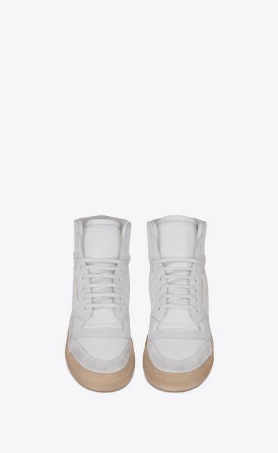 SAINT LAURENT sl24 mid-top sneakers in canvas, leather and suede outlook