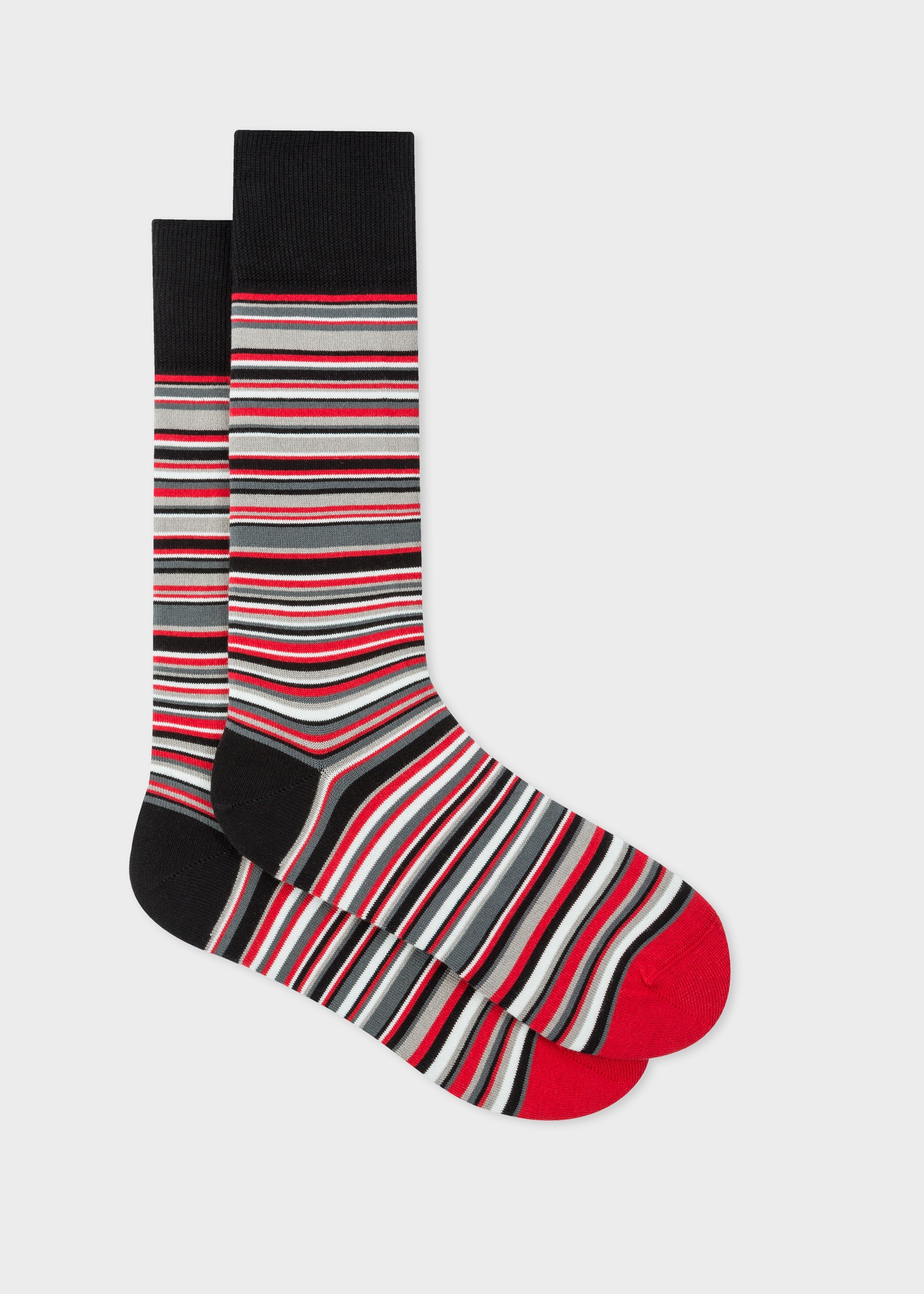 Paul Smith & Manchester United - Red 'Signature Stripe' Socks - 1