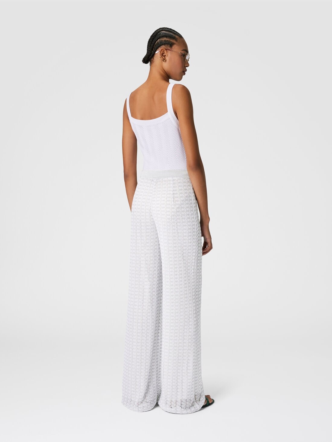 Viscose lamé lace trousers - 3