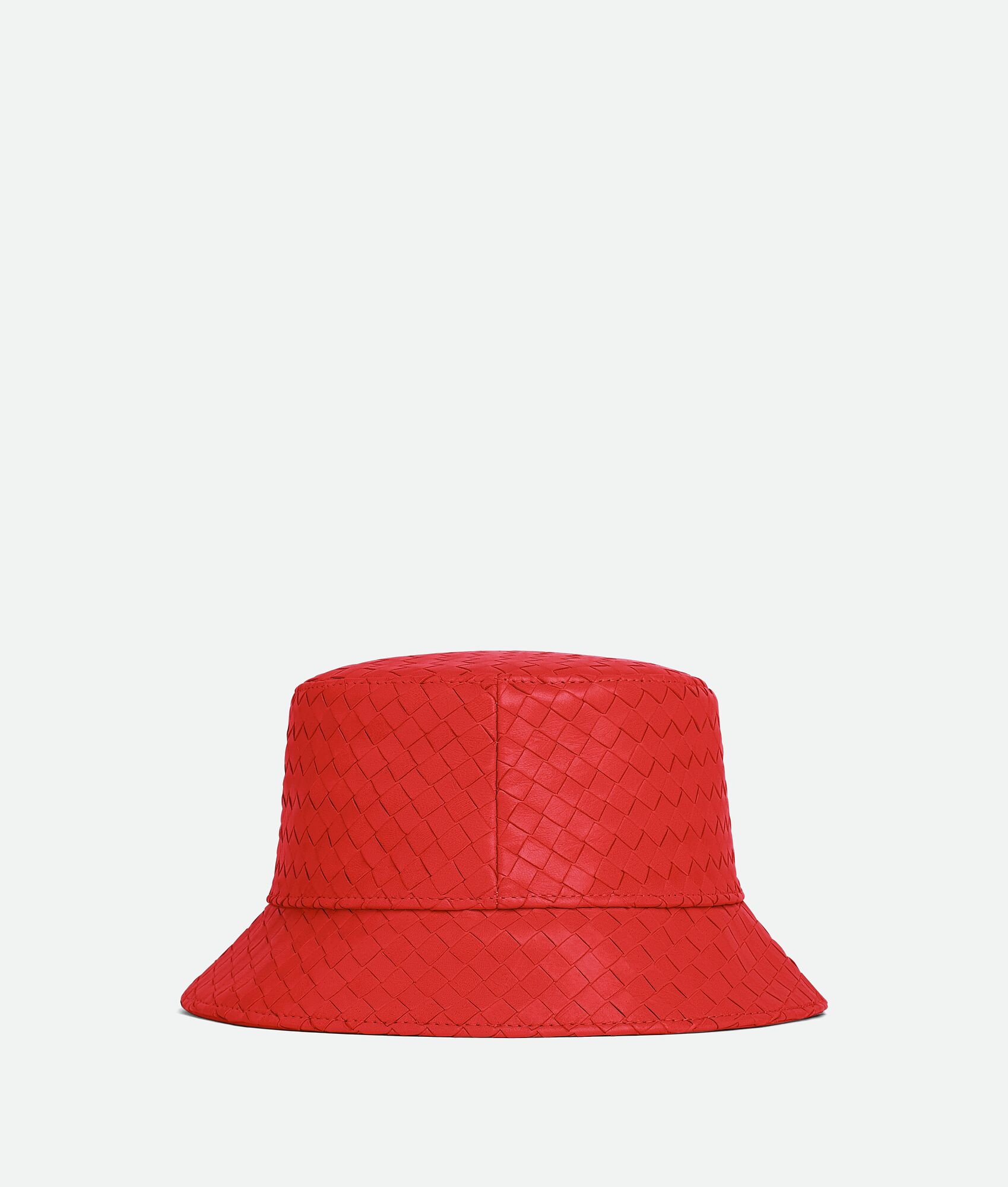 Leather Intrecciato Bucket Hat - 1