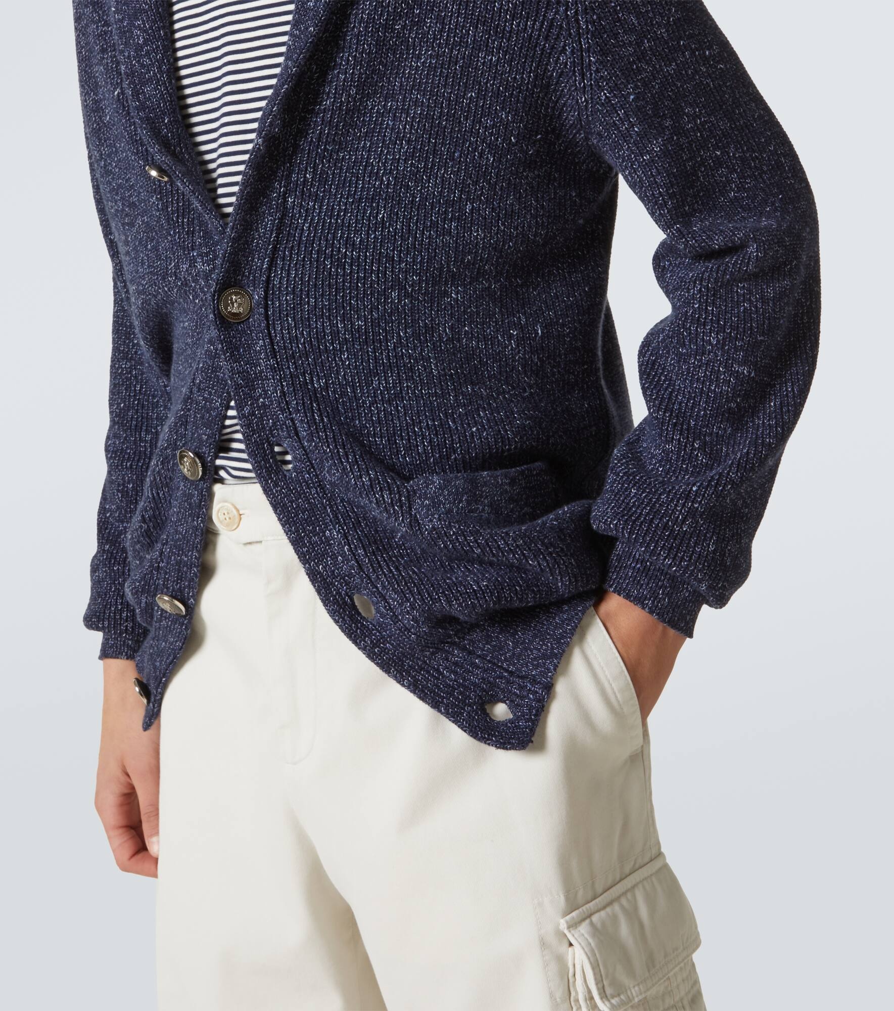 Cotton and linen cardigan - 5