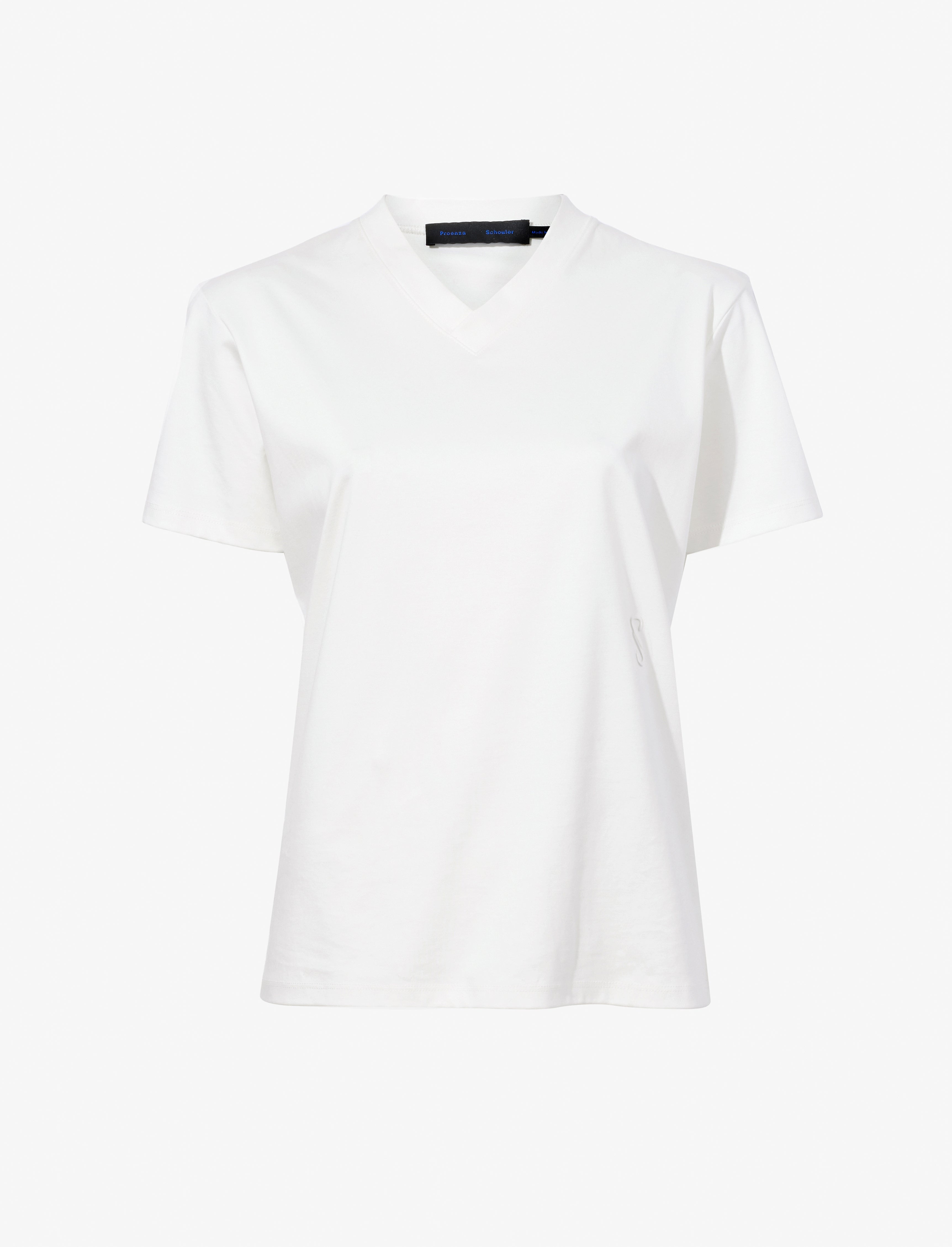 Talia Monogram V-Neck T-Shirt in Eco Cotton Jersey - 1