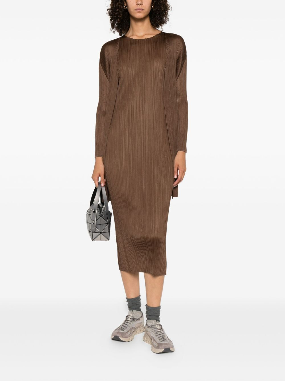 pleated open-front coat - 2