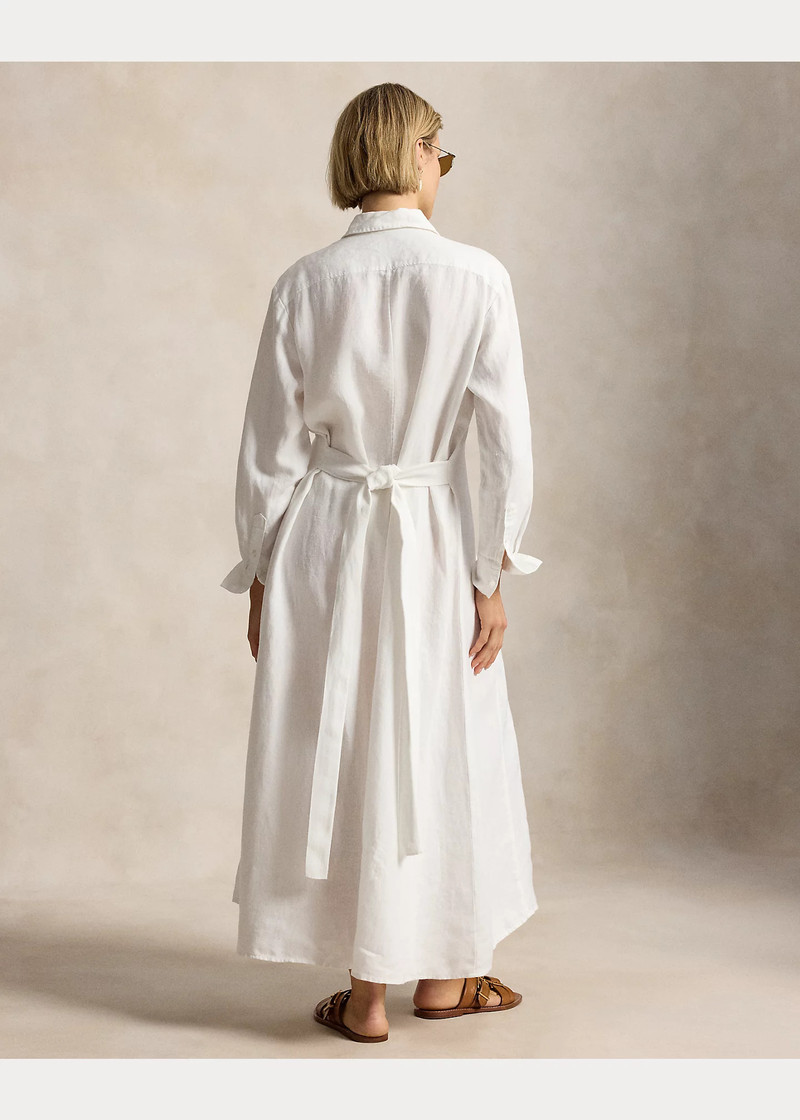 Self-Tie Linen Shirtdress 4