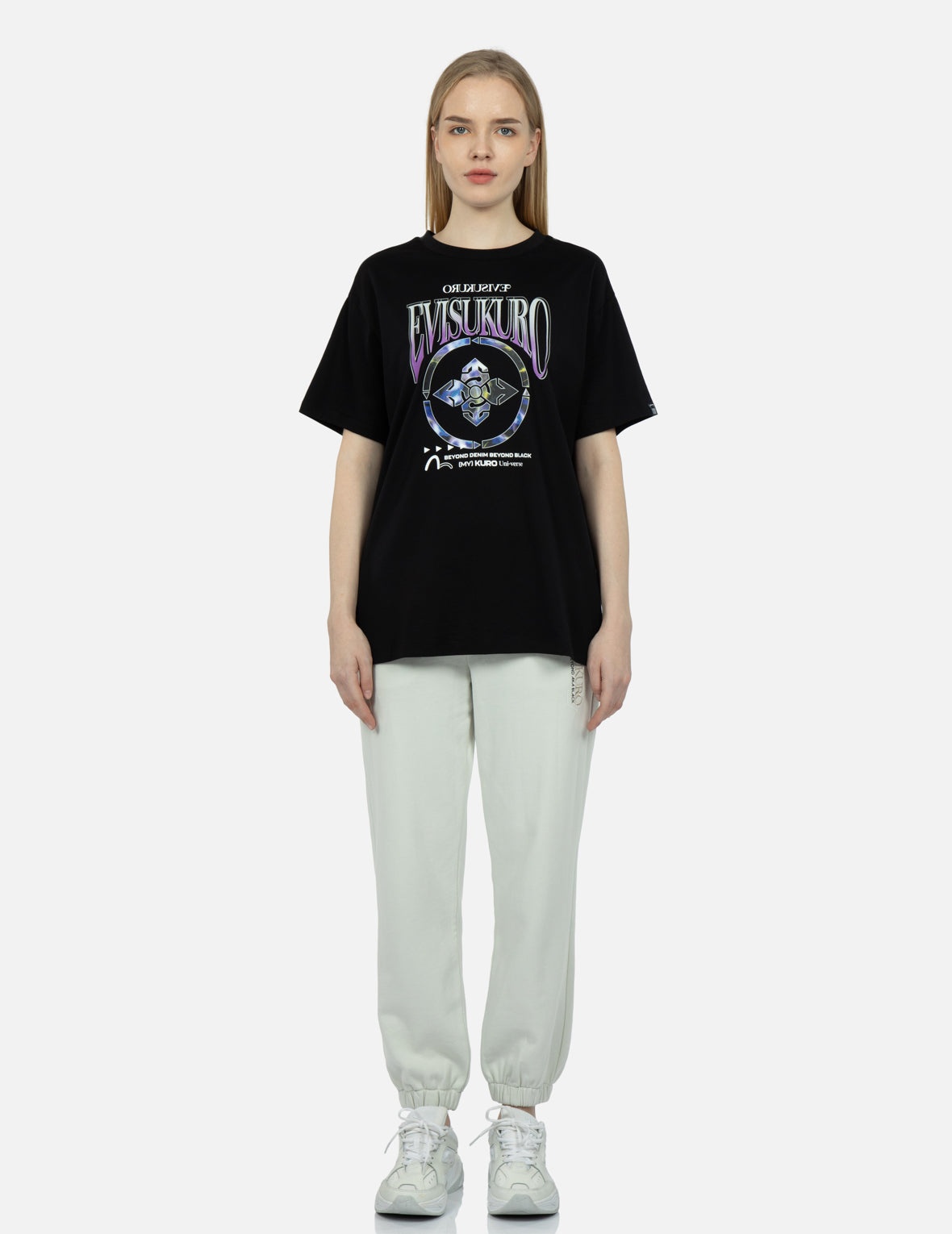 Gradiant Abstract Pattern Kamon Print T-Shirt - 5