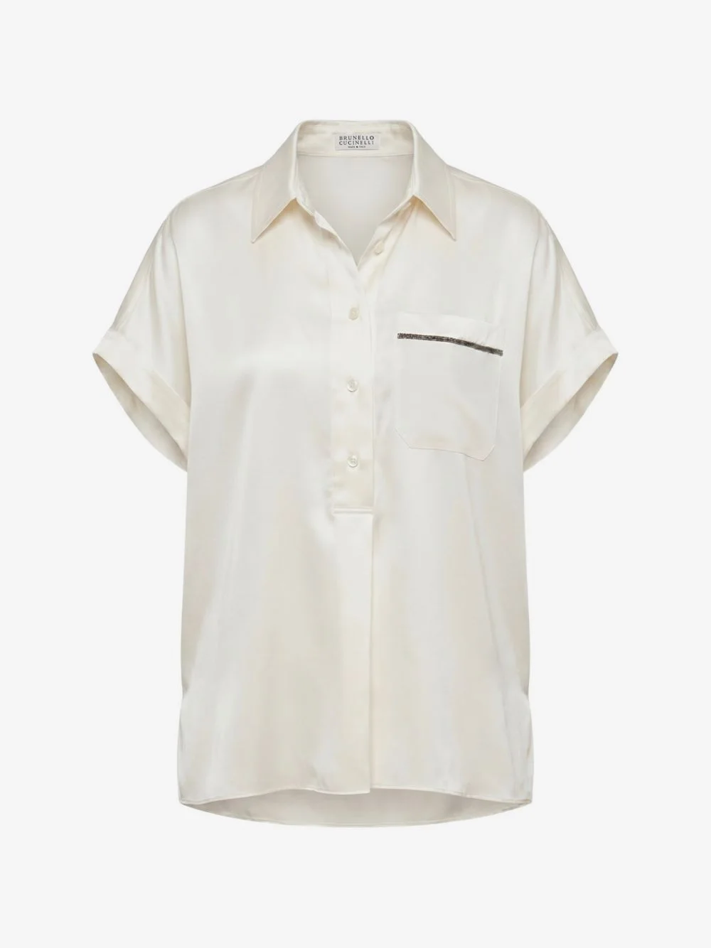 Monili-chain short-sleeved blouse - 1