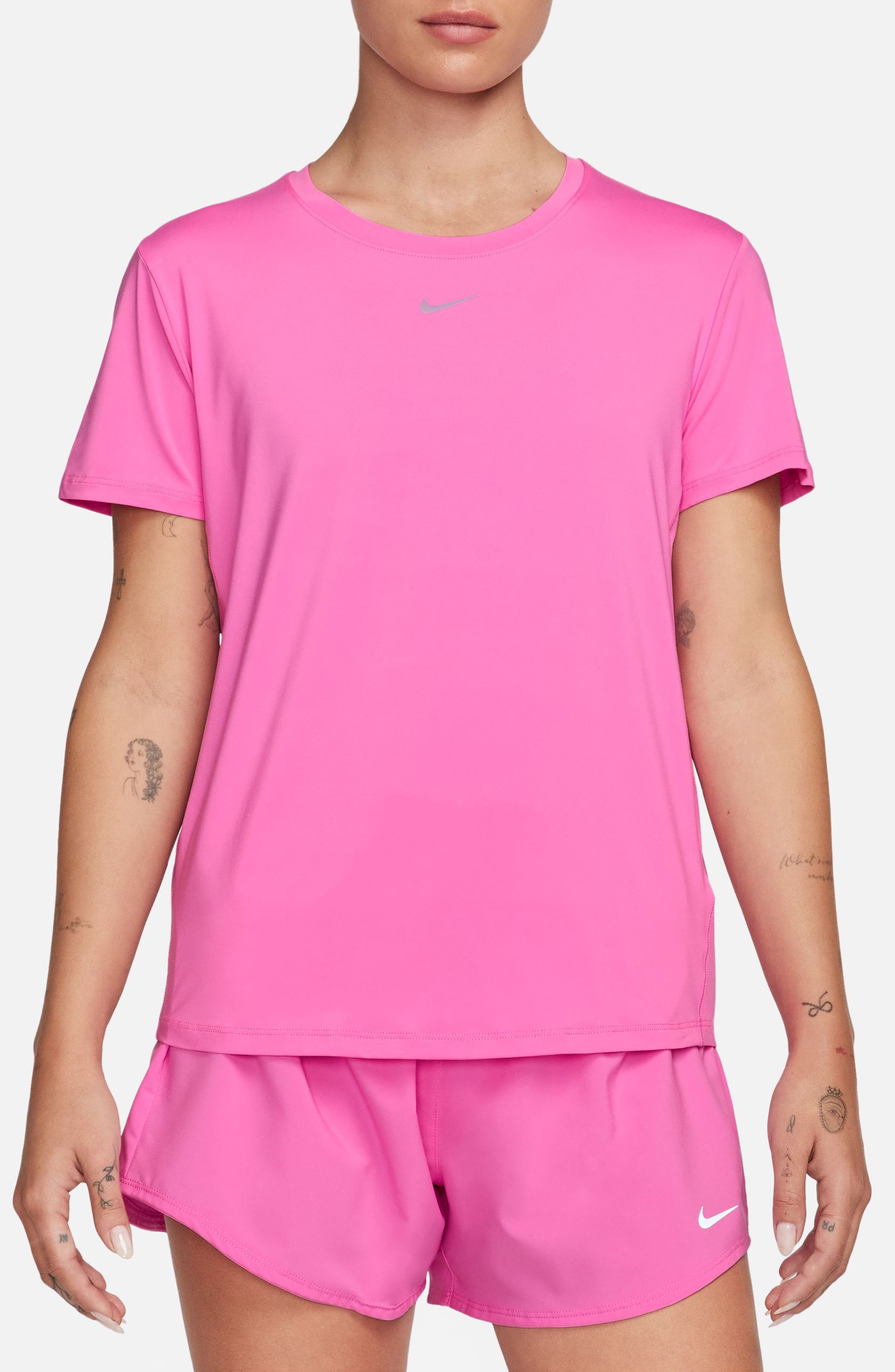Nike One Classic Dri-FIT Training Top in 675 Plypnk/black at Nordstrom - 1