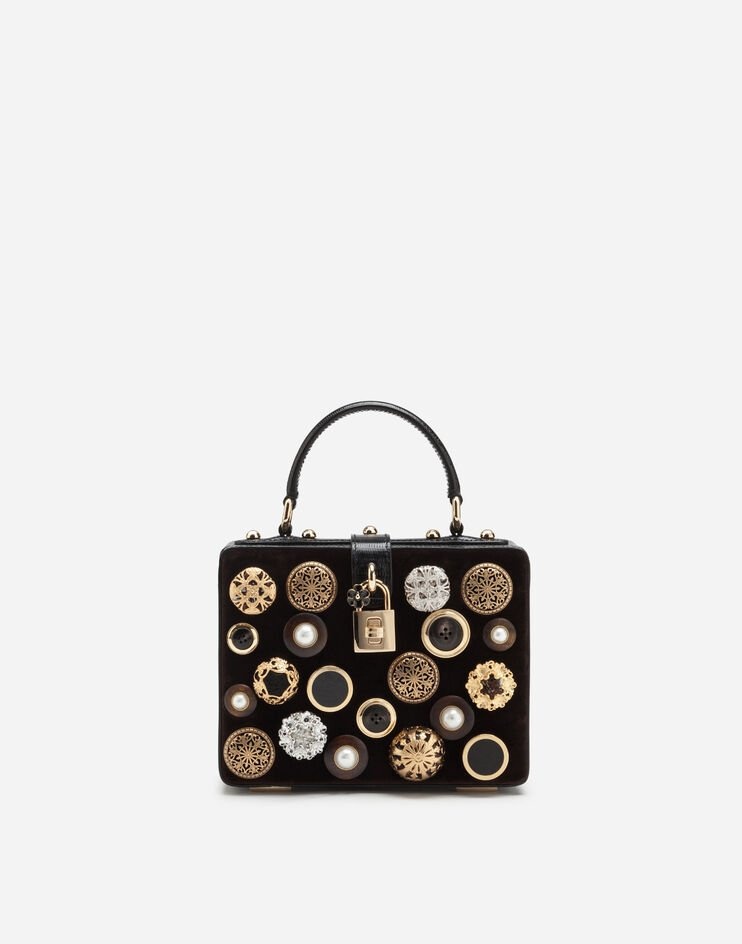 Dolce Box bag in velvet with embroidery - 1