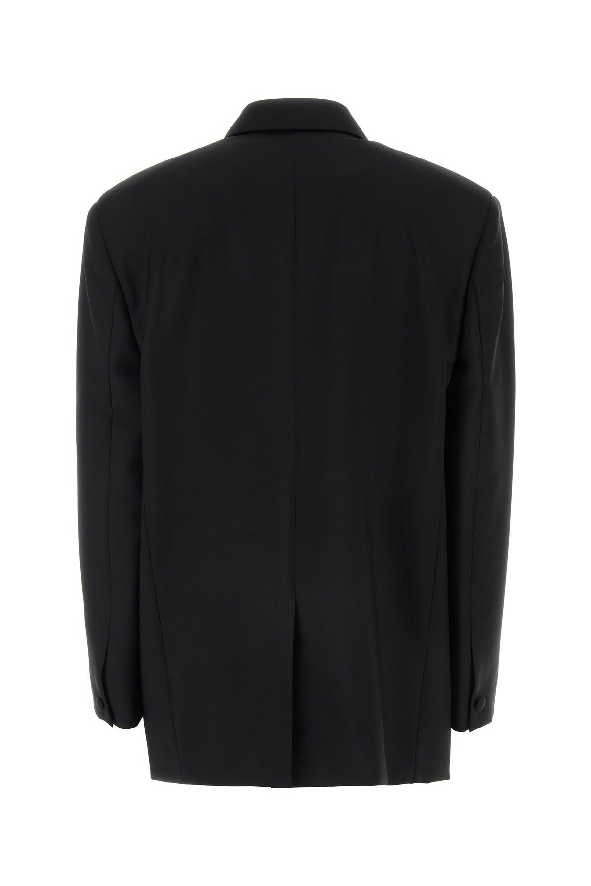 Black wool blend oversize blazer - 2