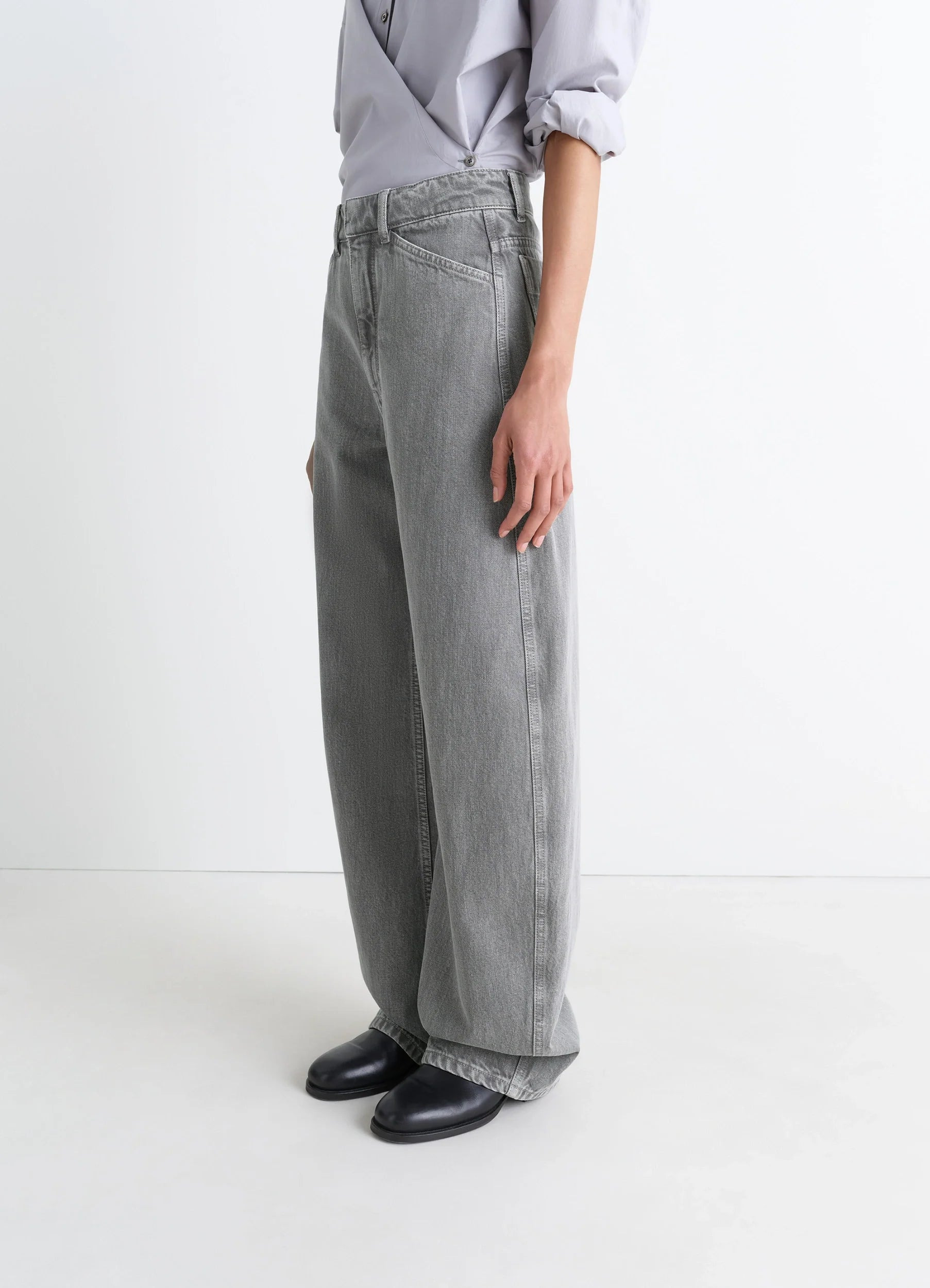 HIGH WAISTED CURVED PANTS - 4