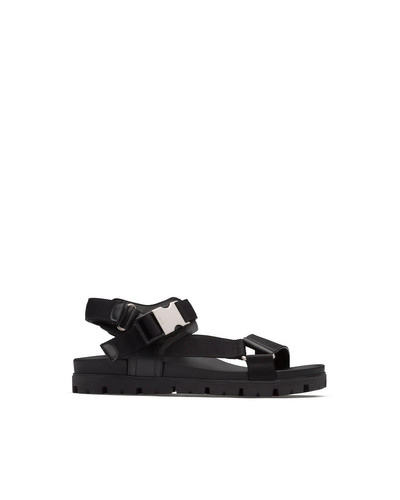 Prada Leather And Technical Fabric Sandals outlook