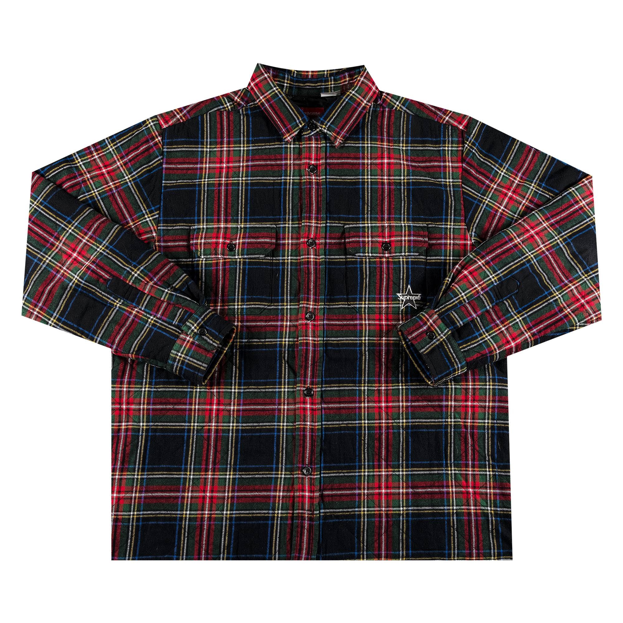 Supreme Quilted Plaid Flannel Shirt 'Black' - 1