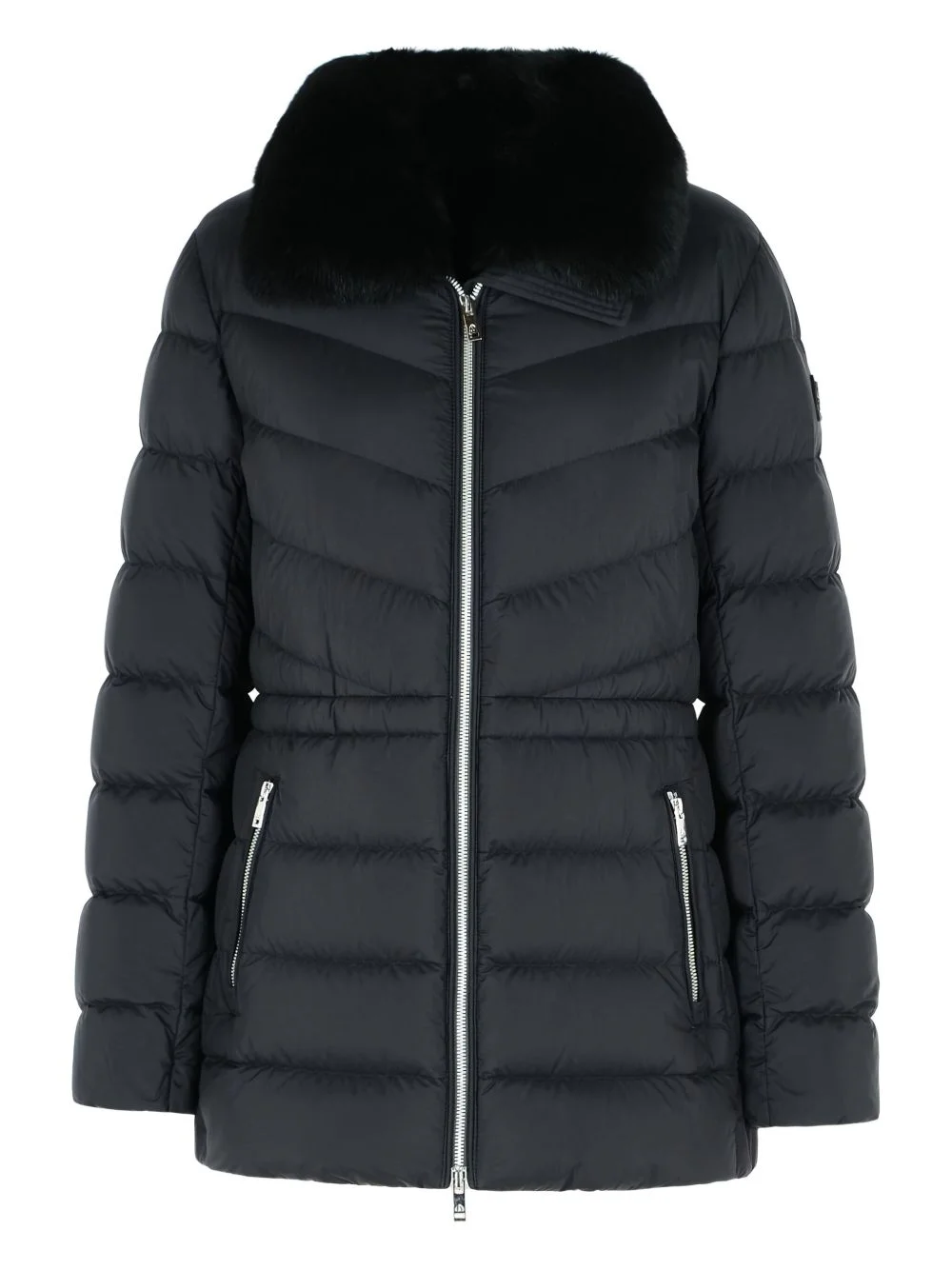 fur-trimmed quilted jacket - 1