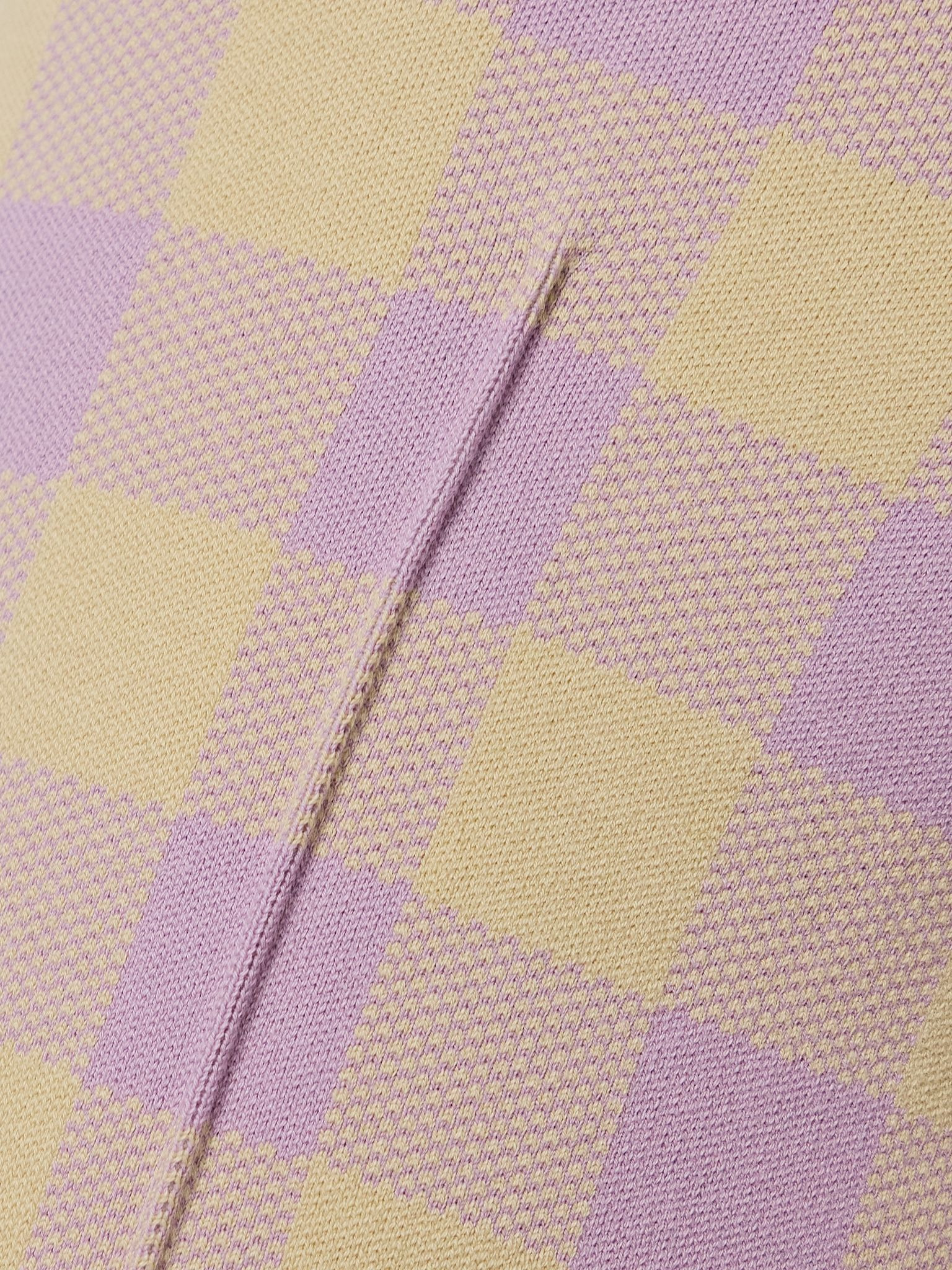 Kick cropped checked stretch-cotton flared pants Purple - 5