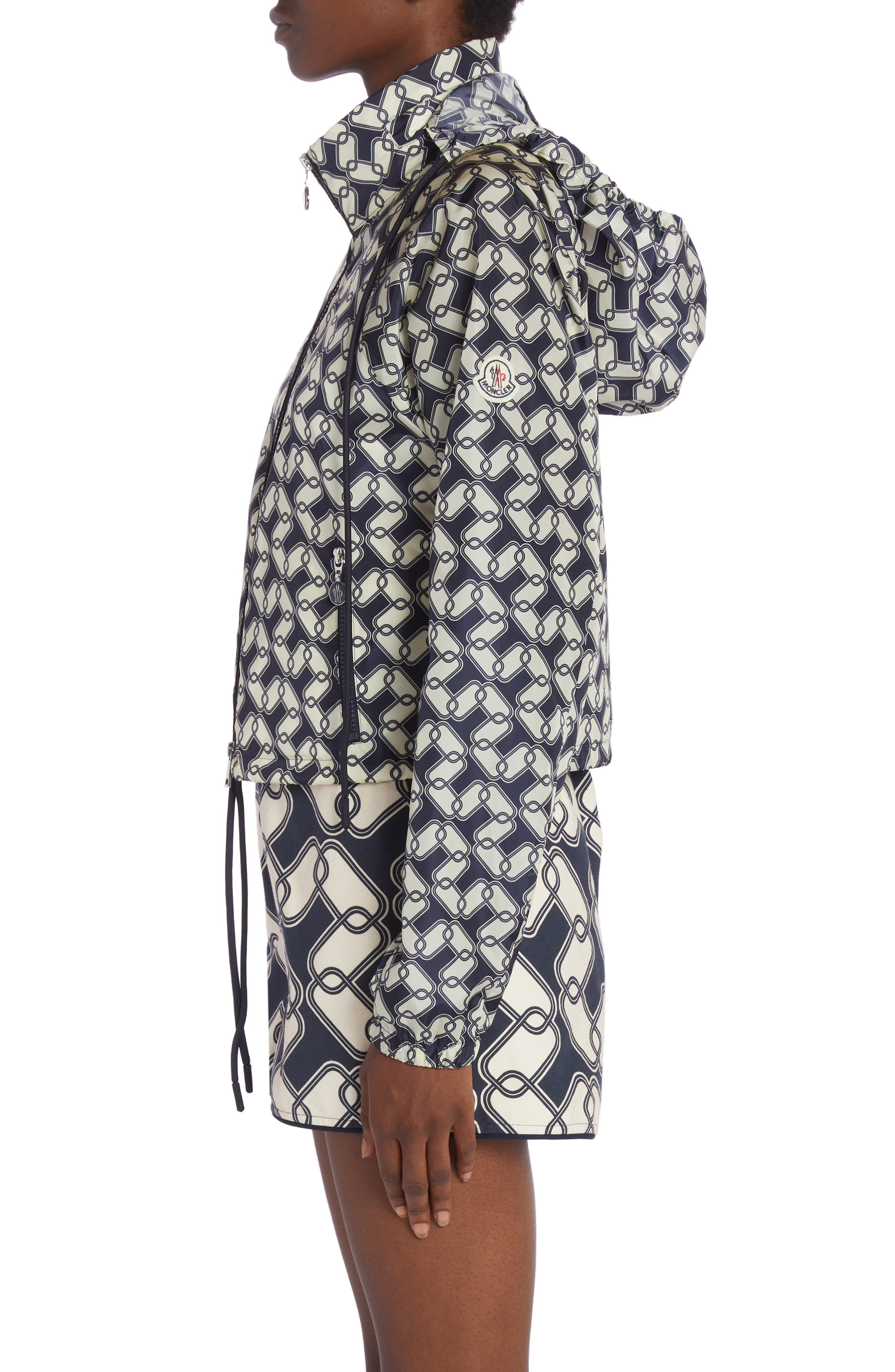 Marpessa Chain Link Print Hooded Windbreaker - 4