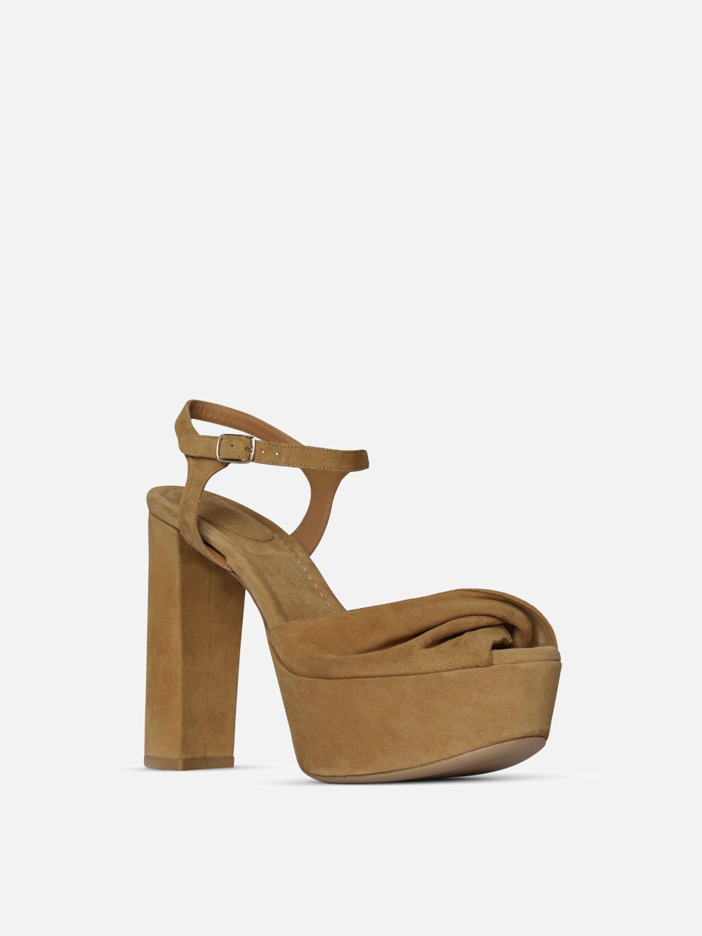 Camille Platform Heel in Tan - 3