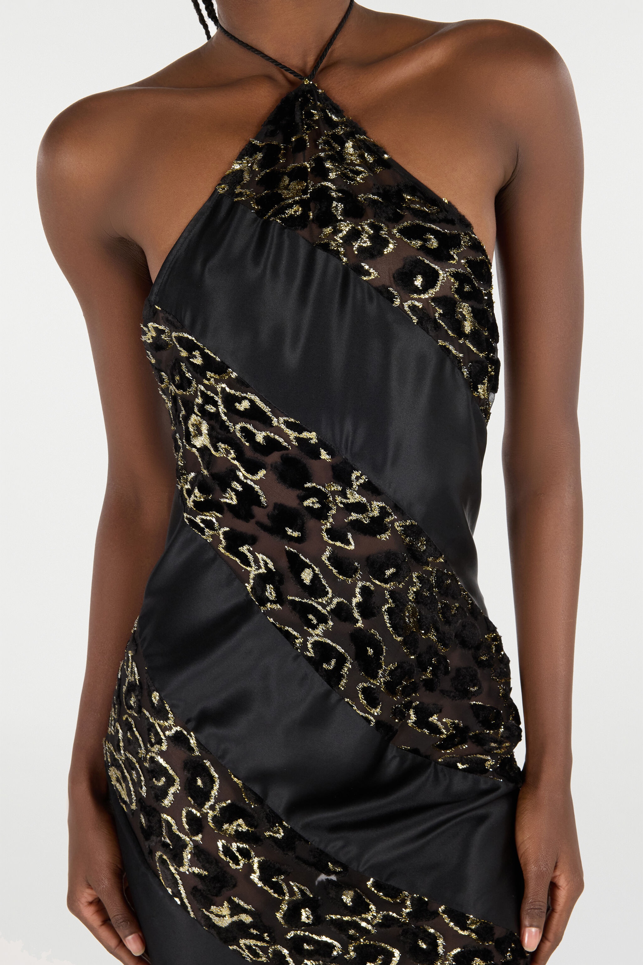 See-Through Long Dress with Animal Print - 7