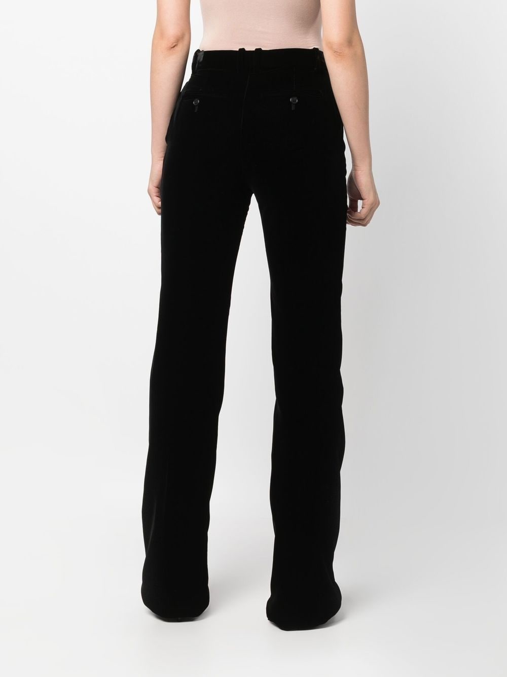 high-waist velvet trousers - 4