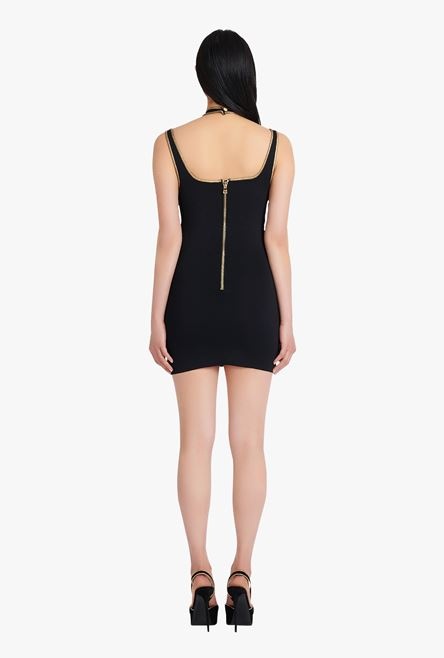 Short black and gold knit dress - 3