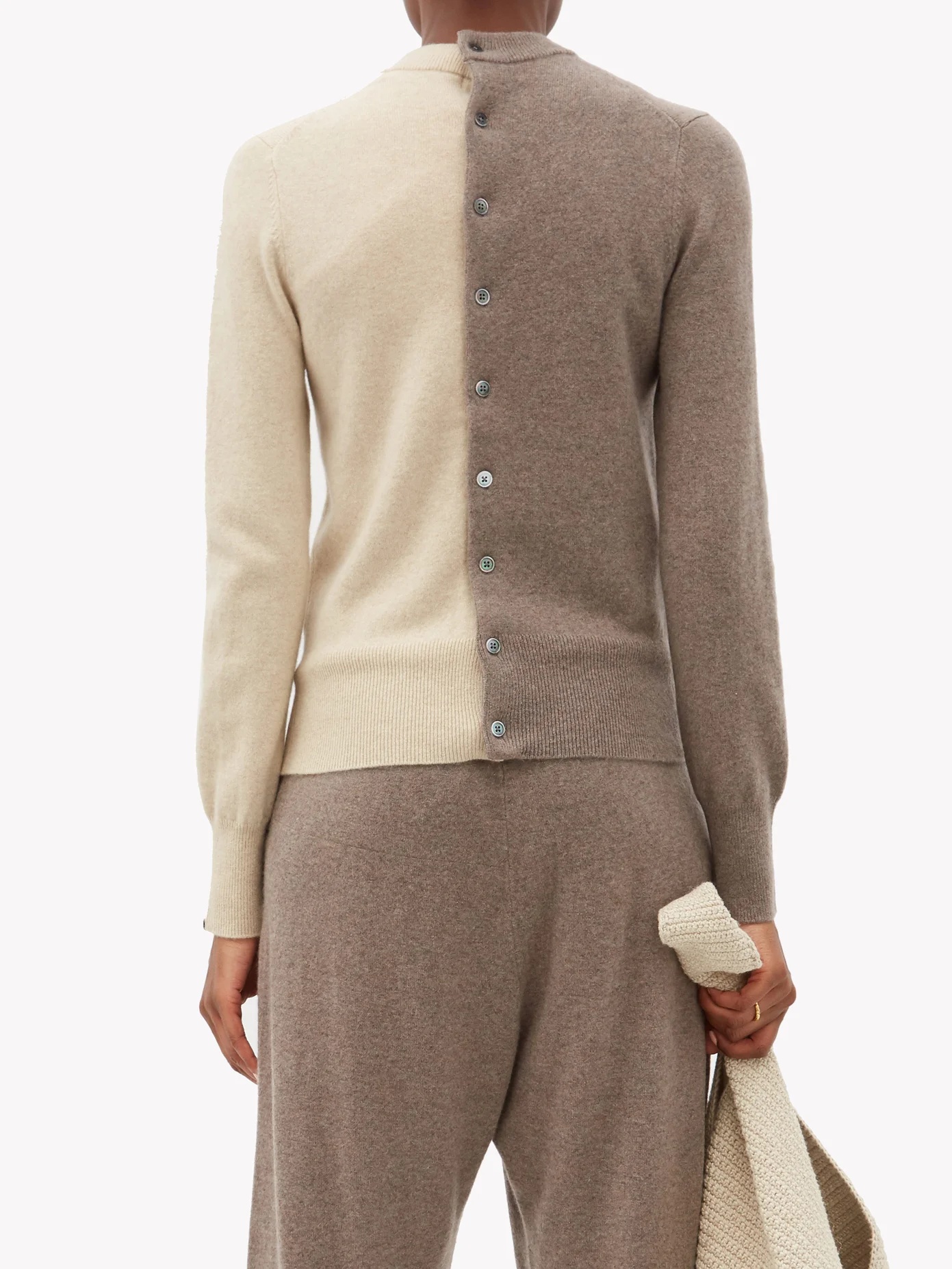 Little Game bi-colour stretch-cashmere cardigan - 5