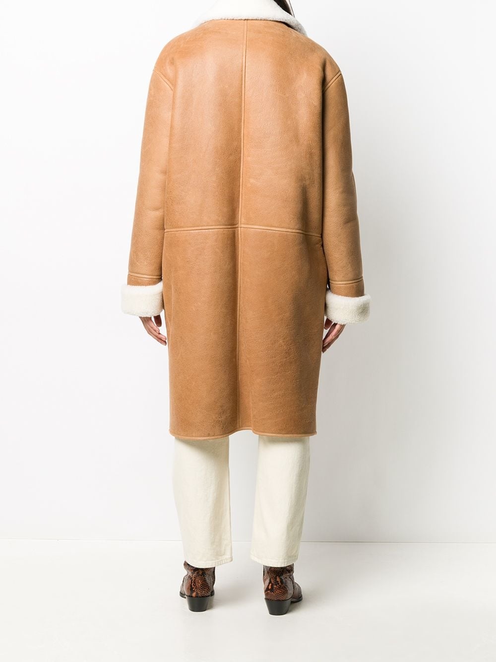 oversized textured double-breasted coat - 4