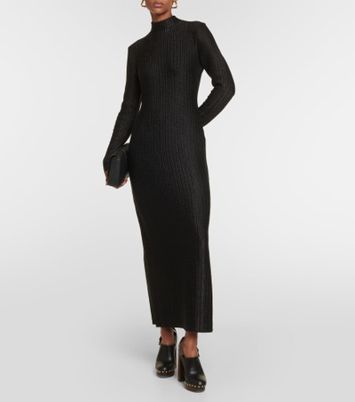 TOM FORD High-neck cotton-blend maxi dress outlook