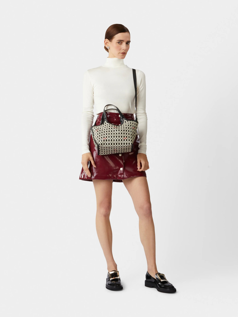 Roger Vivier Grand Vivier Mini Shopping Bag in fabric outlook