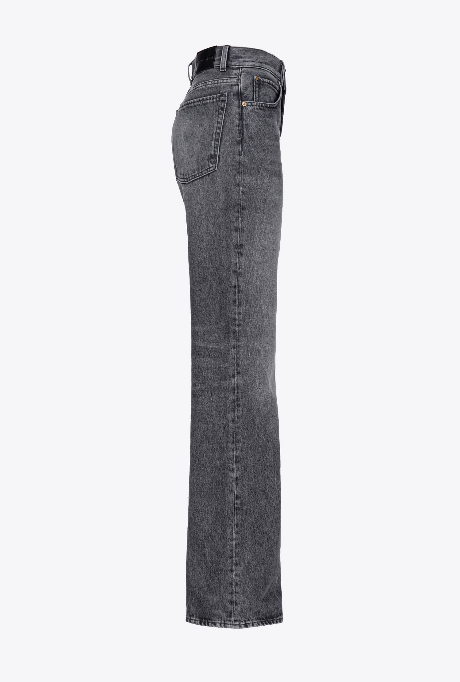 WIDE-LEG BLACK DENIM JEANS - 5