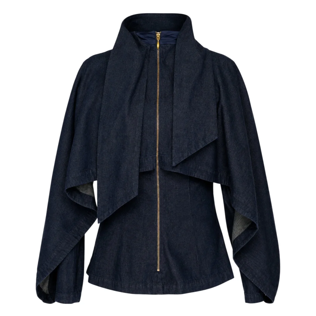 Draped Denim Jacket - 1