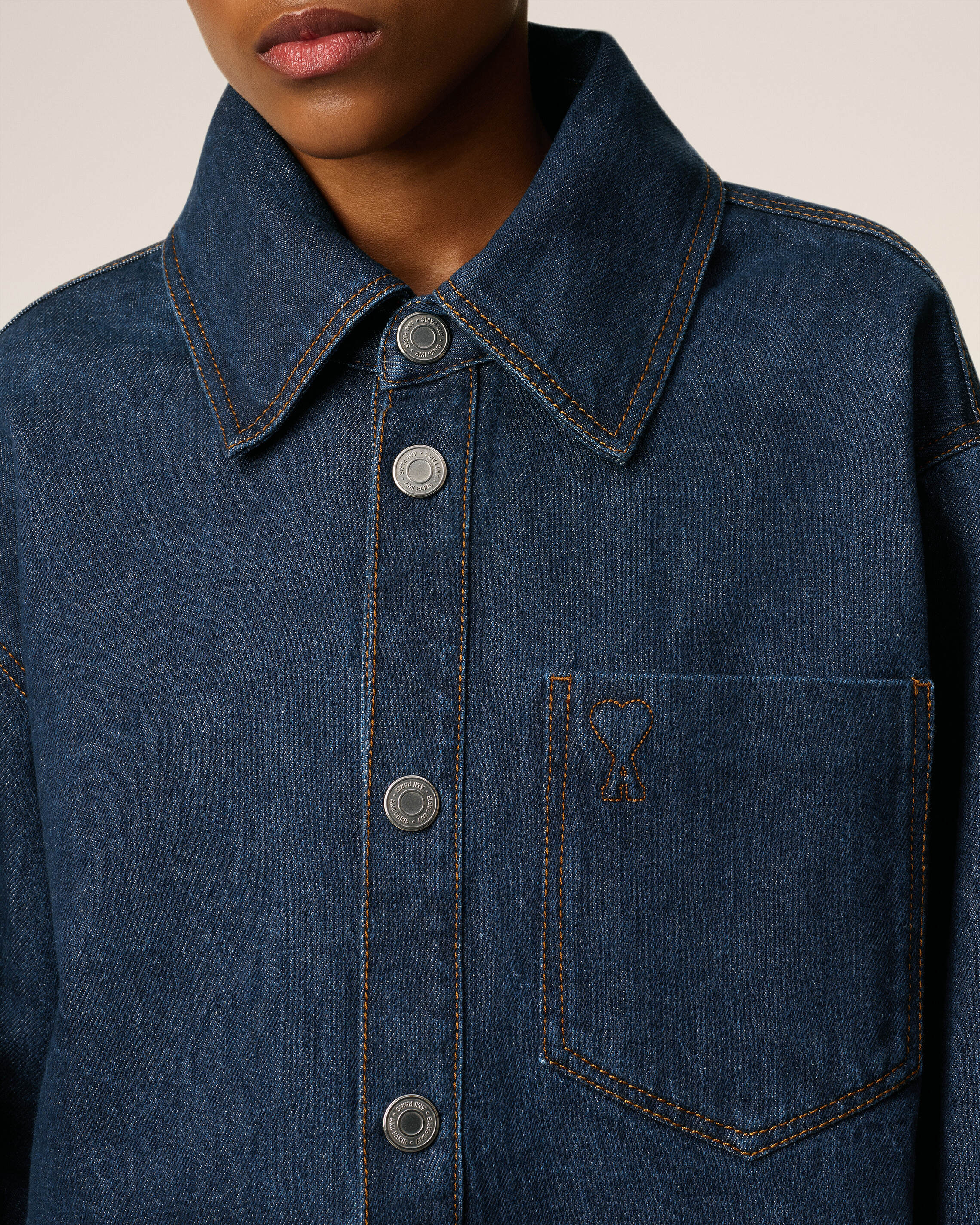 BLUE COTTON AMI DE COEUR OVERSHIRT - 3